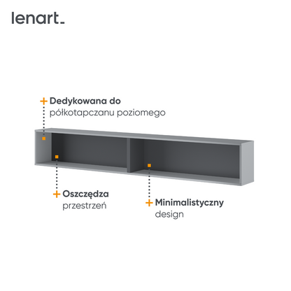 BED CONCEPT BC-30 półka wisząca - szary/grafit