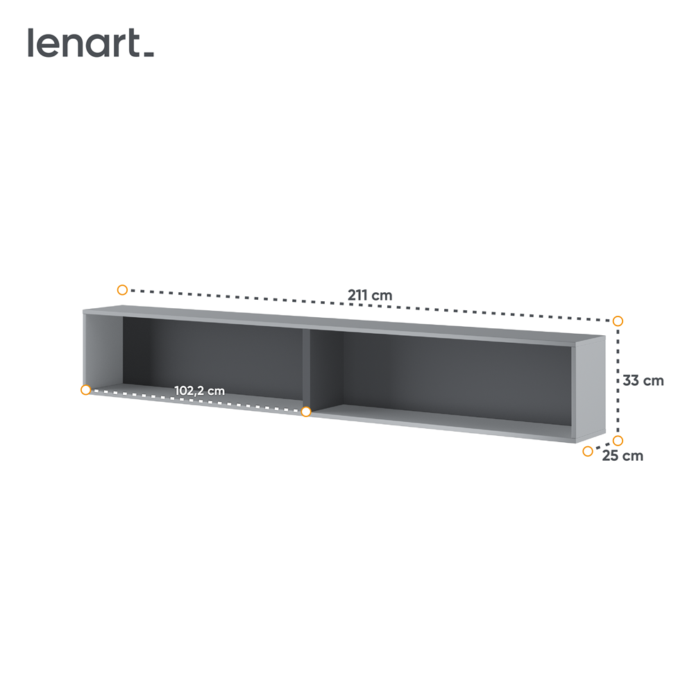 BED CONCEPT BC-30 półka wisząca - szary/grafit