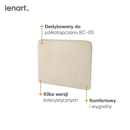 BED CONCEPT BC-31 zagłówek tapicerowany 90 do BC-03 - boucle beżowy PIU 03