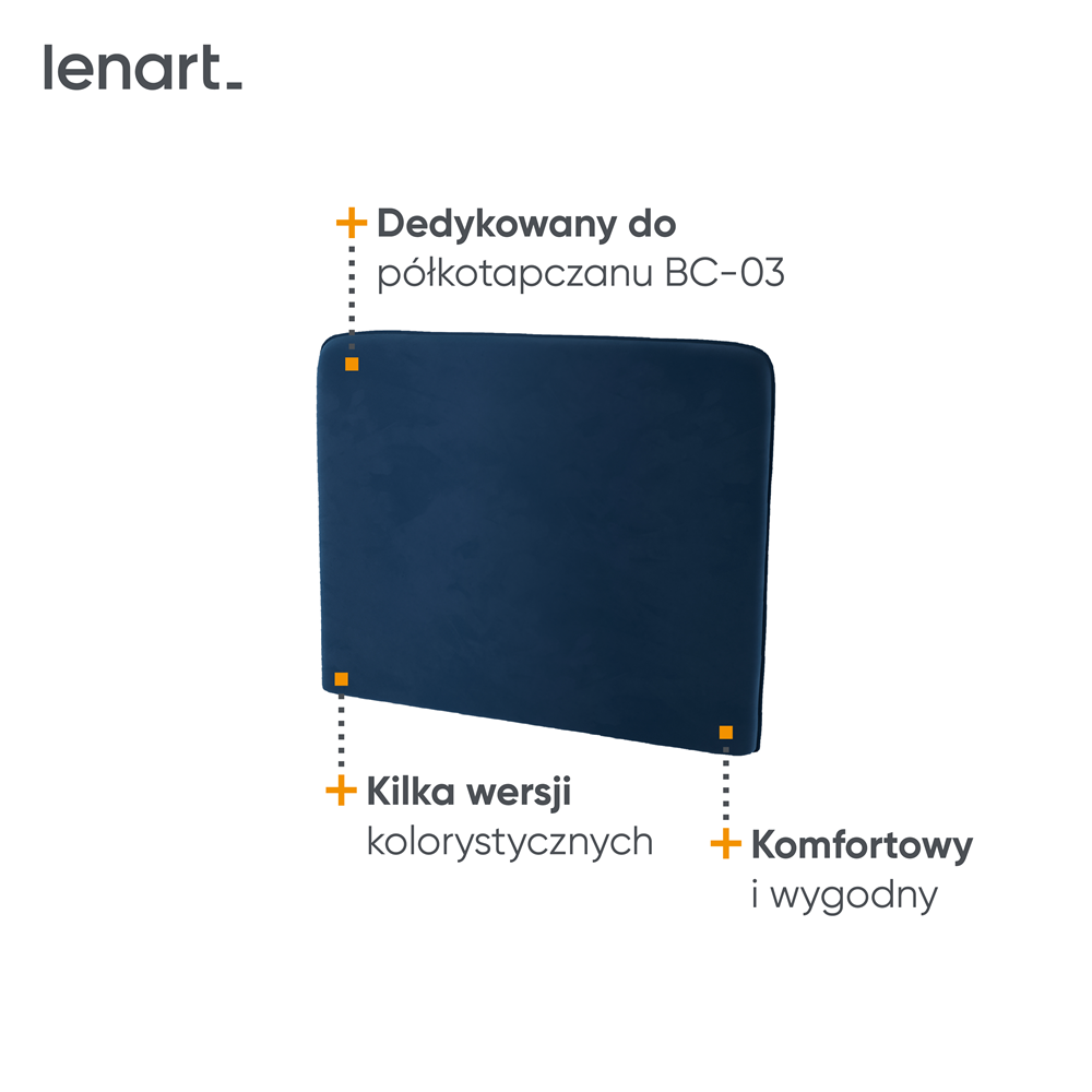 BED CONCEPT BC-31 zagłówek tapicerowany 90 do BC-03 - granat SOLO 263