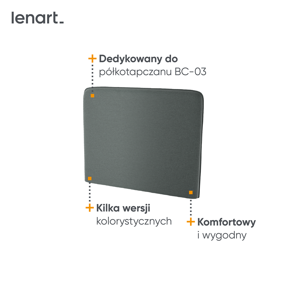 BED CONCEPT BC-31 zagłówek tapicerowany 90 do BC-03 - grafit ART 82630
