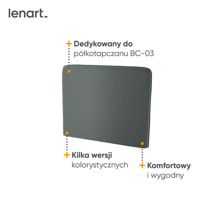 BED CONCEPT BC-31 zagłówek tapicerowany 90 do BC-03 - grafit ART 82630