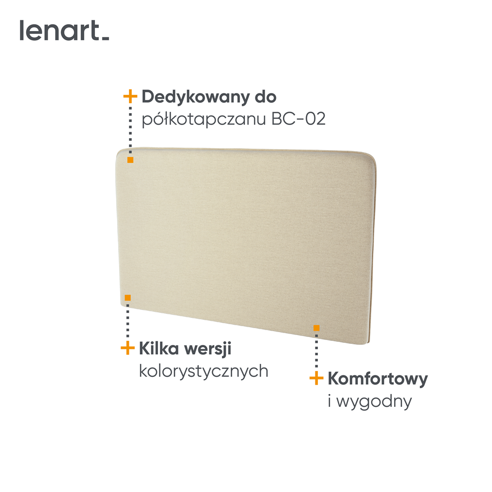 BED CONCEPT BC-32 zagłówek tapicerowany 120 do BC-02 - beżowy ART 82610