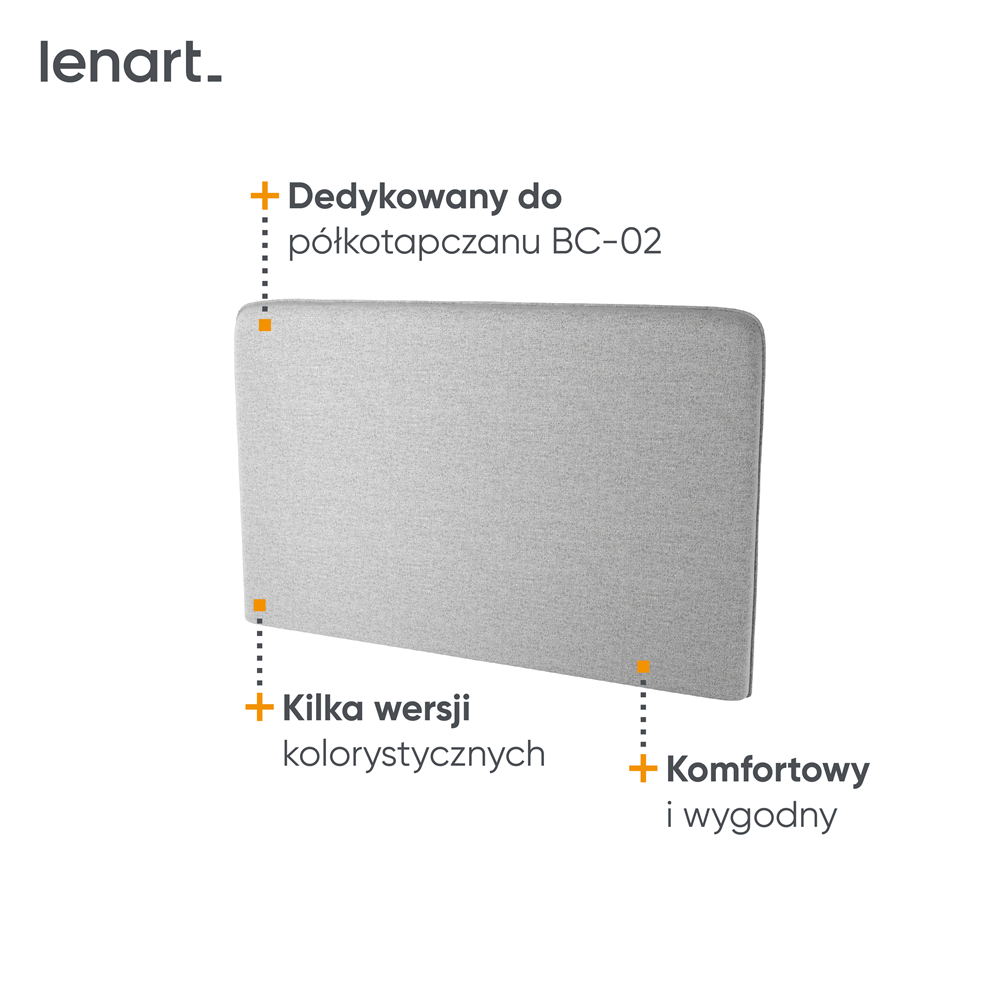 BED CONCEPT BC-32 zagłówek tapicerowany 120 do BC-02 - szart ART 82626