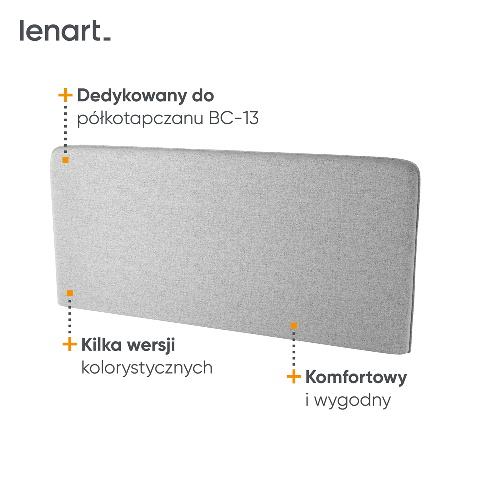 BED CONCEPT BC-33 zagłówek tapicerowany 180 do BC-13 - szary ART 82626
