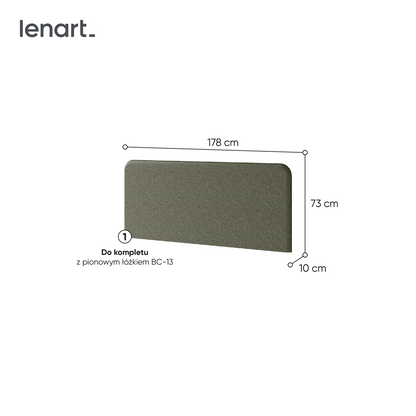 BED CONCEPT BC-33 zagłówek tapicerowany 180 do BC-13 - zielony LUKKA 38