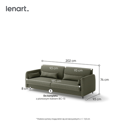 BED CONCEPT BC-35 - Sofa 180 do BC-13 - zielony LUKKA 38