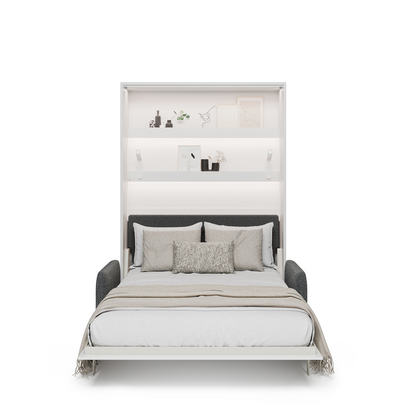 BED CONCEPT BC-36 - półkotapczan elektryczny 140 z zagłówkiem - biały/grafit ART 82630