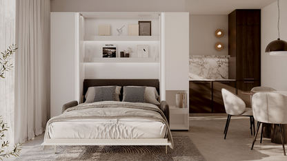 BED CONCEPT BC-36 - półkotapczan elektryczny 140 z zagłówkiem - biały/grafit ART 82630