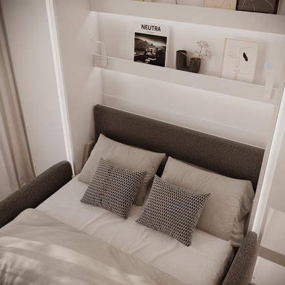 BED CONCEPT BC-36 - półkotapczan elektryczny 140 z zagłówkiem - biały/grafit ART 82630