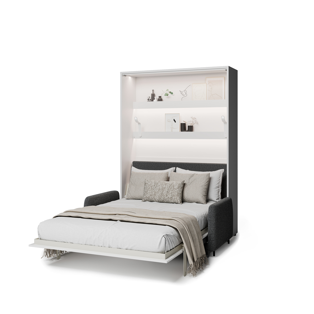 BED CONCEPT BC-36 - półkotapczan elektryczny 140 z zagłówkiem - biały/grafit ART 82630