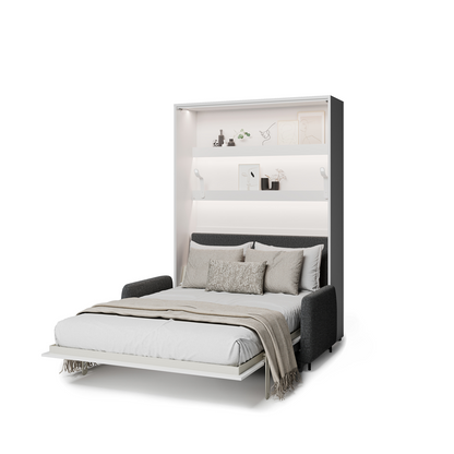 BED CONCEPT BC-36 - półkotapczan elektryczny 140 z zagłówkiem - biały/grafit ART 82630