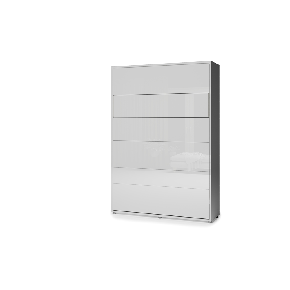 BED CONCEPT BC-36 - półkotapczan elektryczny 140 z zagłówkiem - biały/biały połysk/beżowy ART 82610