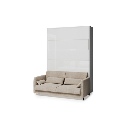 BED CONCEPT BC-36 - półkotapczan elektryczny 140 z zagłówkiem - biały/biały połysk/beżowy ART 82610