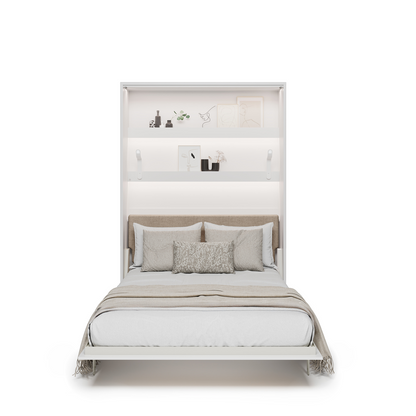 BED CONCEPT BC-36 - półkotapczan elektryczny 140 z zagłówkiem - biały/biały połysk/beżowy ART 82610
