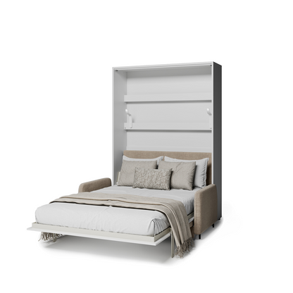 BED CONCEPT BC-36 - półkotapczan elektryczny 140 z zagłówkiem - biały/biały połysk/beżowy ART 82610