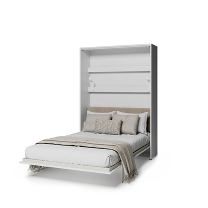 BED CONCEPT BC-36 - półkotapczan elektryczny 140 z zagłówkiem - biały/biały połysk/beżowy ART 82610