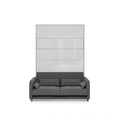 BED CONCEPT BC-36 - półkotapczan elektryczny 140 z zagłówkiem - biały/biały połysk/grafit ART 82630