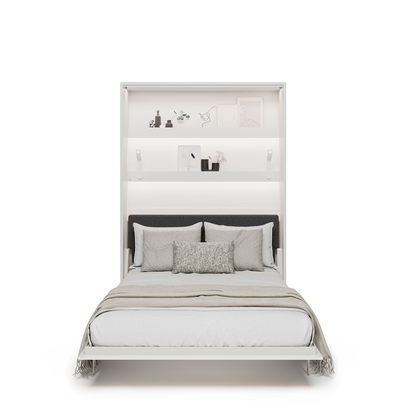 BED CONCEPT BC-36 - półkotapczan elektryczny 140 z zagłówkiem - biały/biały połysk/grafit ART 82630
