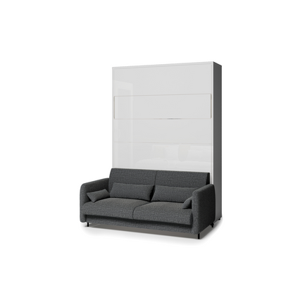 BED CONCEPT BC-36 - półkotapczan elektryczny 140 z zagłówkiem - biały/biały połysk/grafit ART 82630