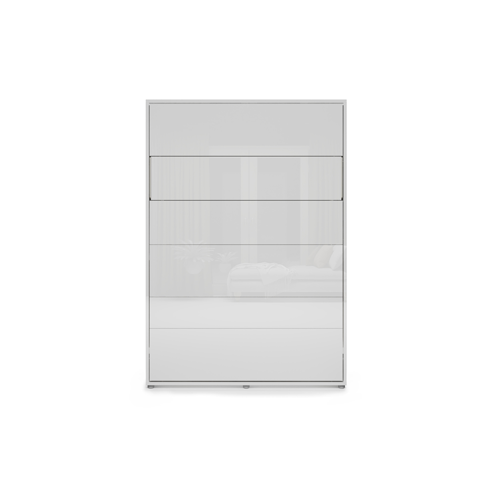 BED CONCEPT BC-36 - półkotapczan elektryczny 140 z zagłówkiem - biały/biały połysk/szary ART 82626
