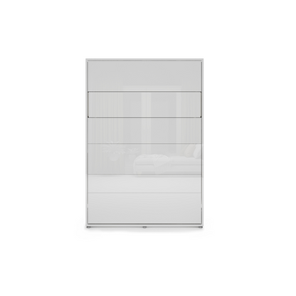 BED CONCEPT BC-36 - półkotapczan elektryczny 140 z zagłówkiem - biały/biały połysk/szary ART 82626