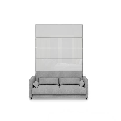 BED CONCEPT BC-36 - półkotapczan elektryczny 140 z zagłówkiem - biały/biały połysk/szary ART 82626