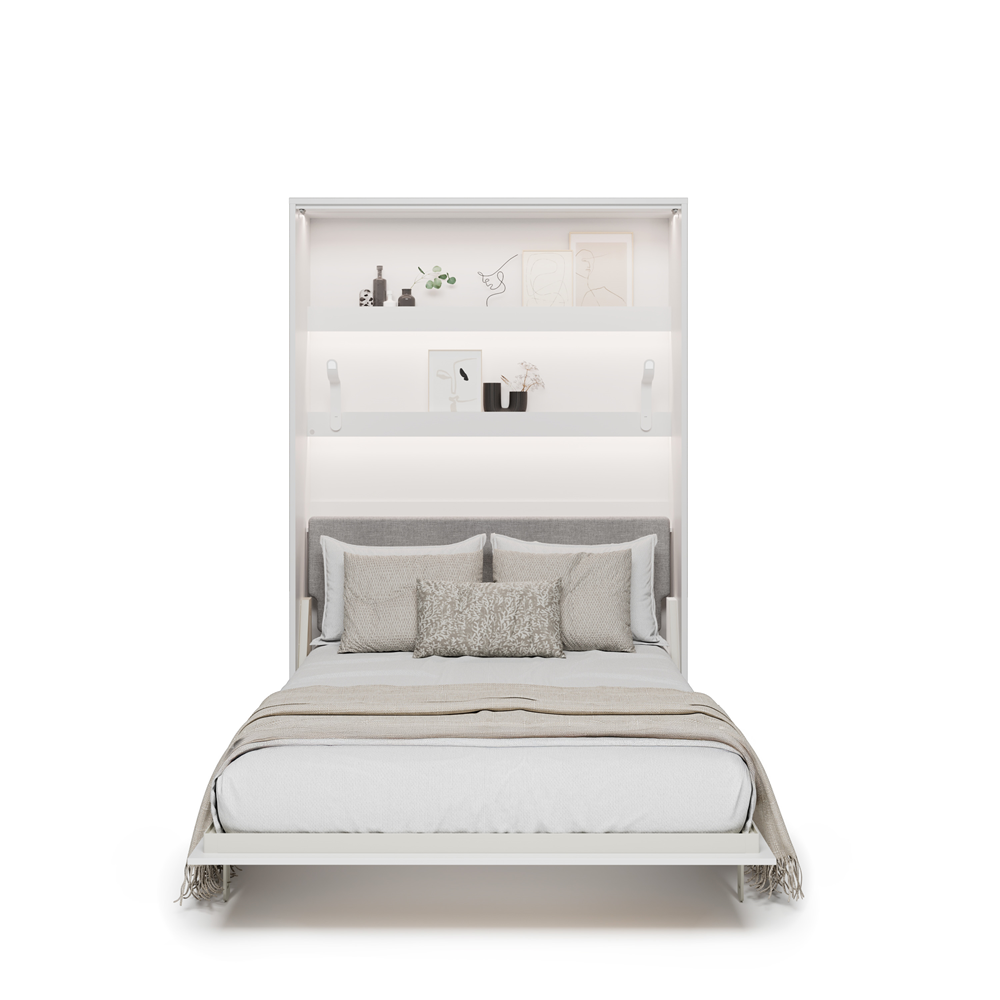 BED CONCEPT BC-36 - półkotapczan elektryczny 140 z zagłówkiem - biały/biały połysk/szary ART 82626