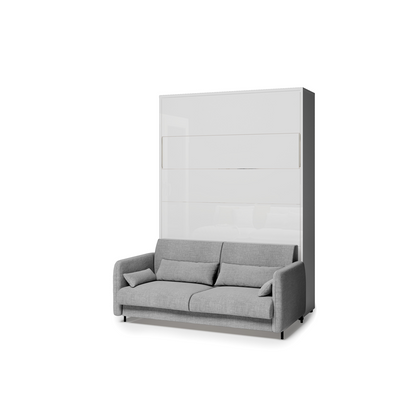 BED CONCEPT BC-36 - półkotapczan elektryczny 140 z zagłówkiem - biały/biały połysk/szary ART 82626