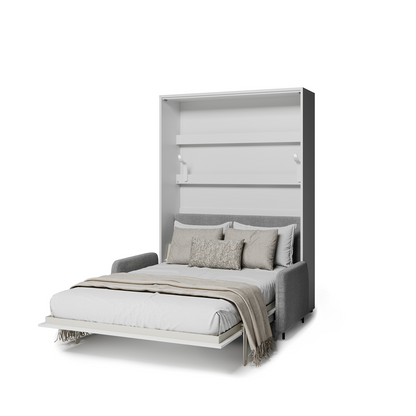 BED CONCEPT BC-36 - półkotapczan elektryczny 140 z zagłówkiem - biały/biały połysk/szary ART 82626