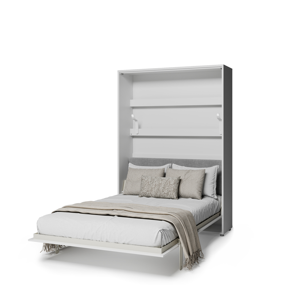 BED CONCEPT BC-36 - półkotapczan elektryczny 140 z zagłówkiem - biały/biały połysk/szary ART 82626