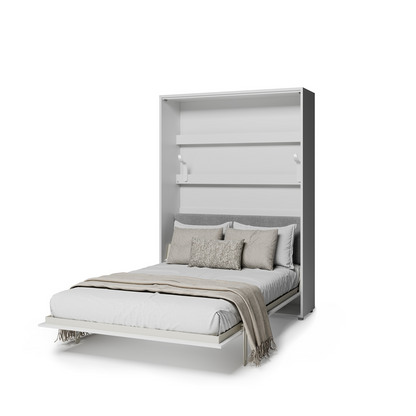 BED CONCEPT BC-36 - półkotapczan elektryczny 140 z zagłówkiem - biały/biały połysk/szary ART 82626