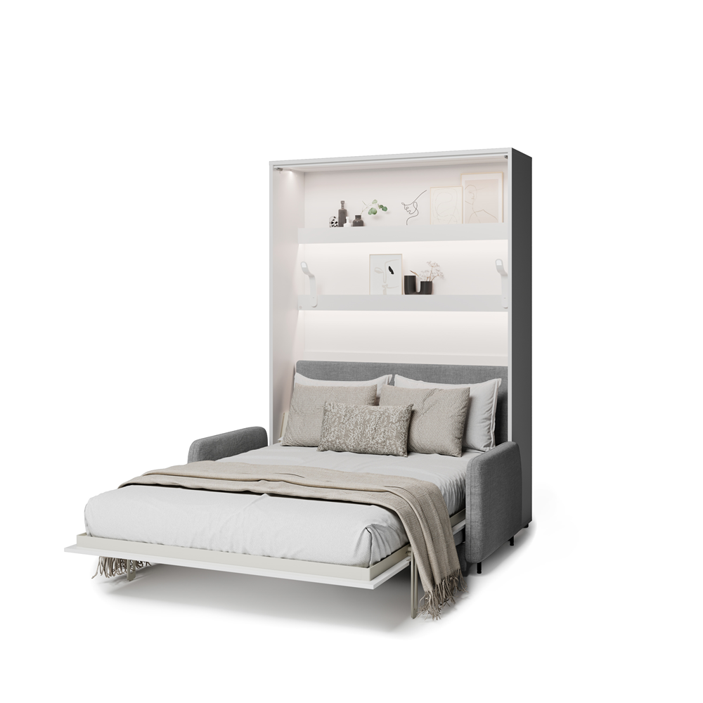 BED CONCEPT BC-36 - półkotapczan elektryczny 140 z zagłówkiem - biały/szary ART 82626