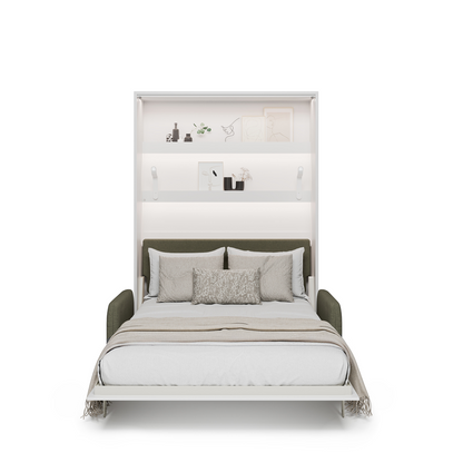BED CONCEPT BC-36 - półkotapczan elektryczny 140 z zagłówkiem - biały/zielony LUKKA 38