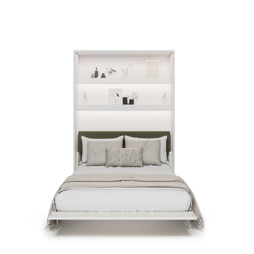 BED CONCEPT BC-36 - półkotapczan elektryczny 140 z zagłówkiem - biały/zielony LUKKA 38