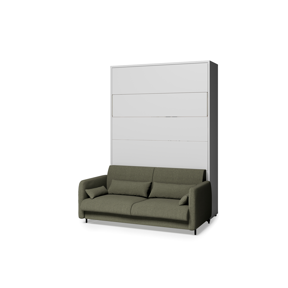 BED CONCEPT BC-36 - półkotapczan elektryczny 140 z zagłówkiem - biały/zielony LUKKA 38