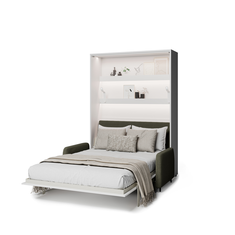 BED CONCEPT BC-36 - półkotapczan elektryczny 140 z zagłówkiem - biały/zielony LUKKA 38