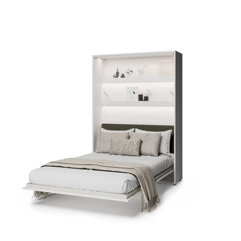 BED CONCEPT BC-36 - półkotapczan elektryczny 140 z zagłówkiem - biały/zielony LUKKA 38