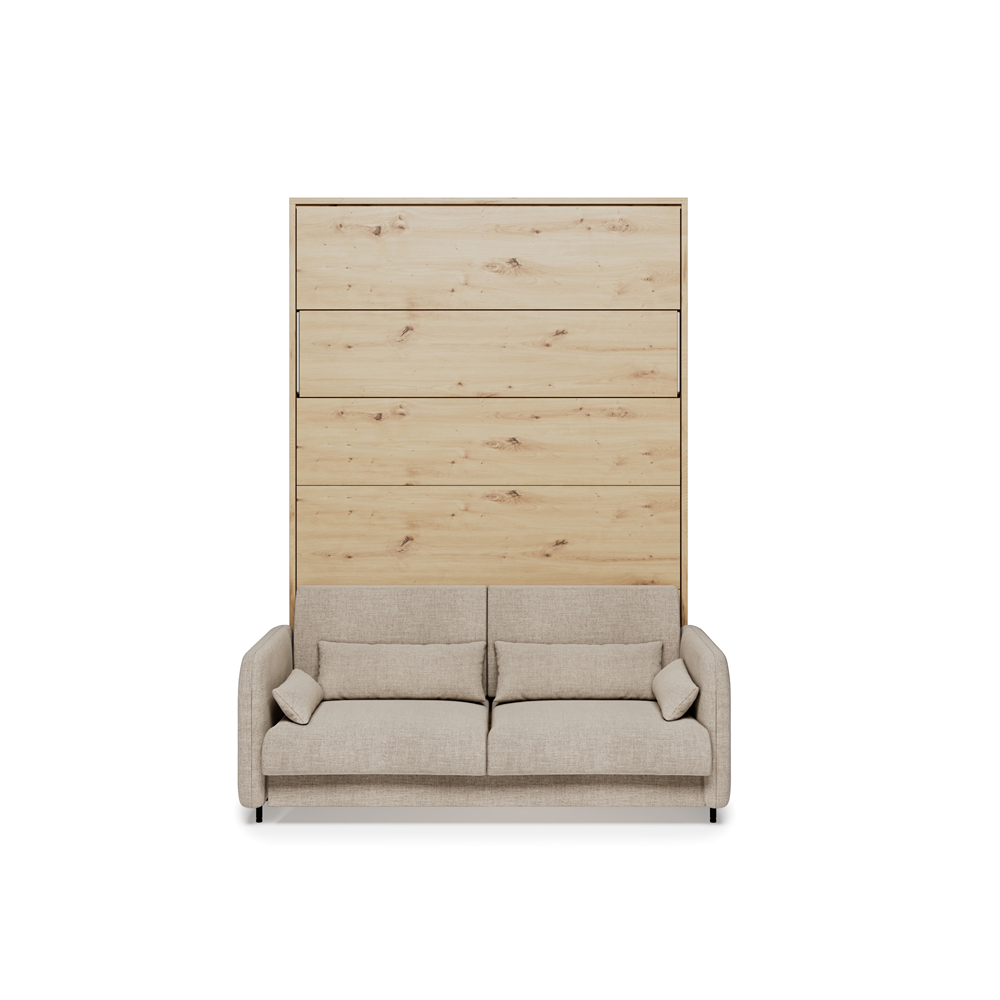 BED CONCEPT BC-36 - półkotapczan elektryczny 140 z zagłówkiem - dąb artisan/beżowy ART 82610