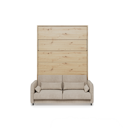 BED CONCEPT BC-36 - półkotapczan elektryczny 140 z zagłówkiem - dąb artisan/beżowy ART 82610