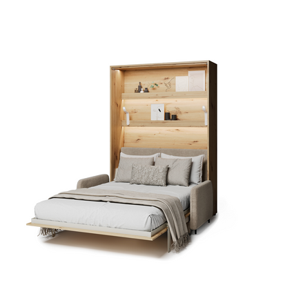 BED CONCEPT BC-36 - półkotapczan elektryczny 140 z zagłówkiem - dąb artisan/beżowy ART 82610