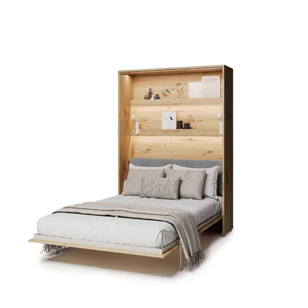 BED CONCEPT BC-36 - półkotapczan elektryczny 140 z zagłówkiem - dąb artisan/beżowy ART 82610