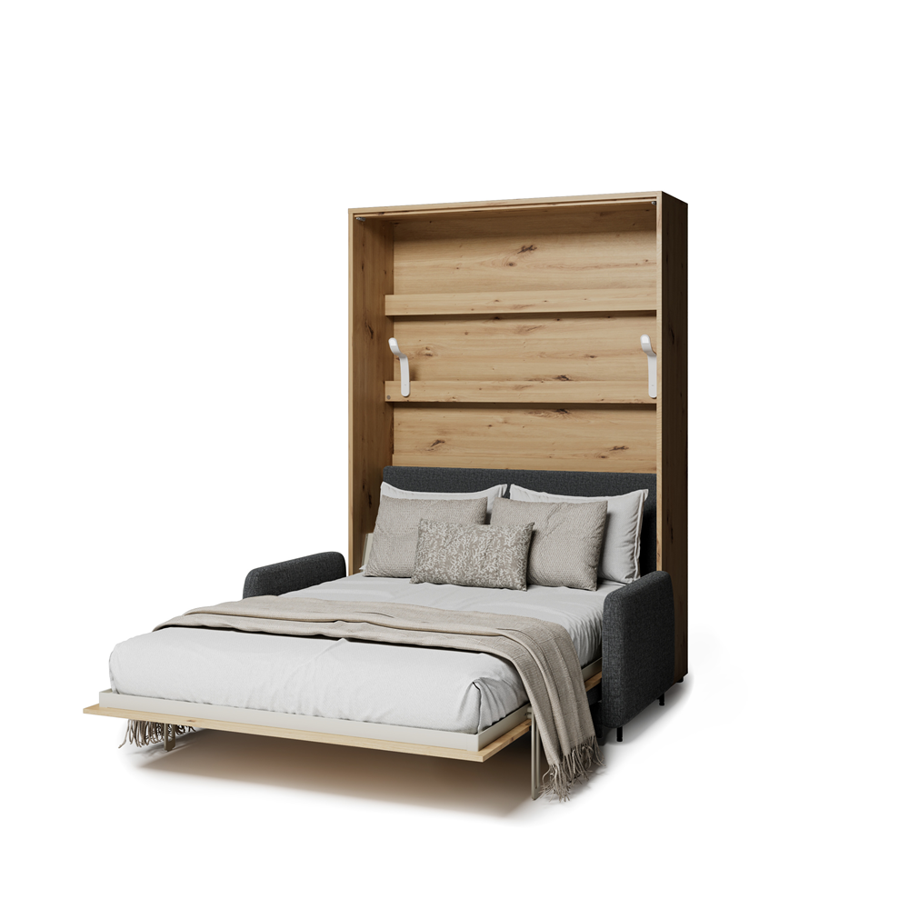 BED CONCEPT BC-36 - półkotapczan elektryczny 140 z zagłówkiem - dąb artisan/grafit ART 82630