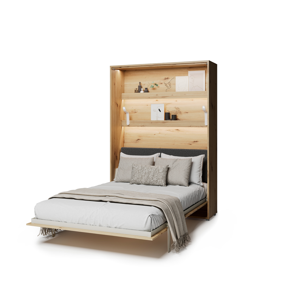 BED CONCEPT BC-36 - półkotapczan elektryczny 140 z zagłówkiem - dąb artisan/grafit ART 82630