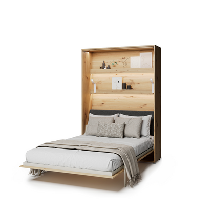 BED CONCEPT BC-36 - półkotapczan elektryczny 140 z zagłówkiem - dąb artisan/grafit ART 82630