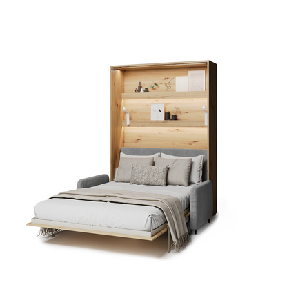 BED CONCEPT BC-36 - półkotapczan elektryczny 140 z zagłówkiem - dąb artisan/szary ART 82626