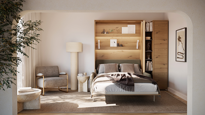 BED CONCEPT BC-36 - półkotapczan elektryczny 140 z zagłówkiem - dąb artisan/zielony LUKKA 38
