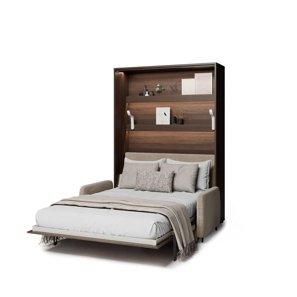 BED CONCEPT BC-36 - półkotapczan elektryczny 140 z zagłówkiem - dąb dunin/beżowy ART 82610
