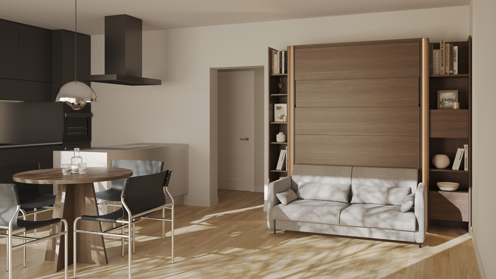 BED CONCEPT BC-36 - półkotapczan elektryczny 140 z zagłówkiem - dąb dunin/szary ART 82626