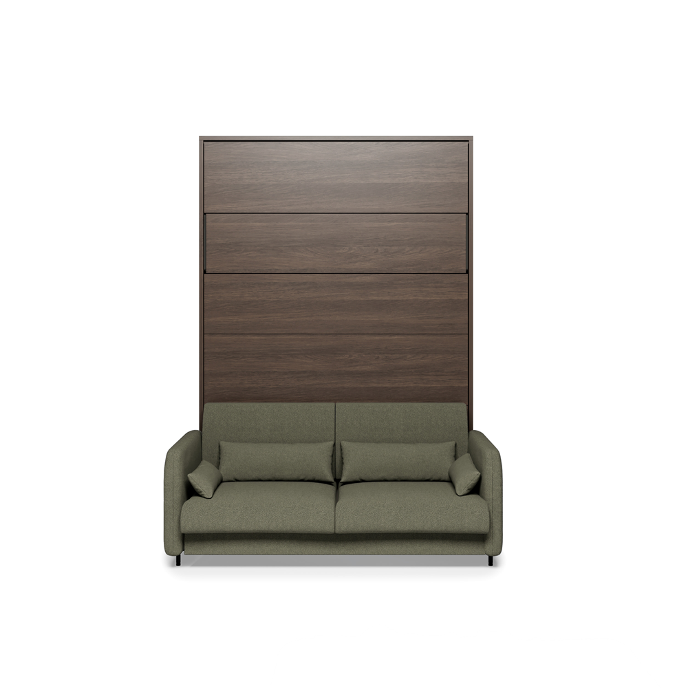 BED CONCEPT BC-36 - półkotapczan elektryczny 140 z zagłówkiem - dąb dunin/zielony LUKKA 38
